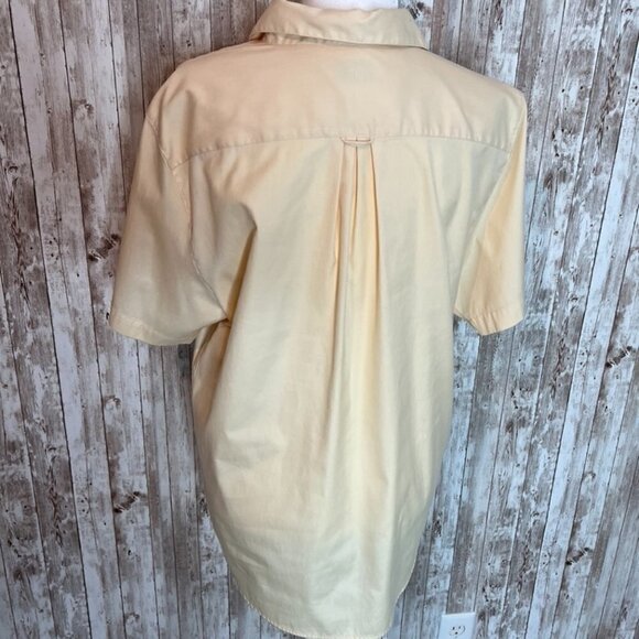 L.L. Bean Yellow Short Sleeve Button Down Shirt size 16 - Picture 3 of 5